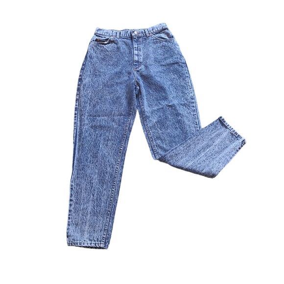 Vintage 80s Lee Women's acid washed High Rise Jeans, 12 M - Picture 2 of 10